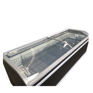 Inter-Fridge horizontal freezer black with sliding glass doors