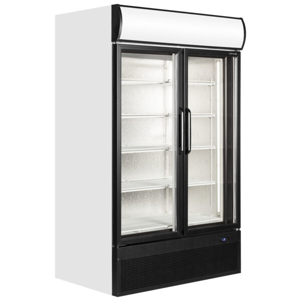 2 door white display fridge for drinks
