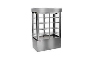 stainless steel cabinet with glass doors for hot food