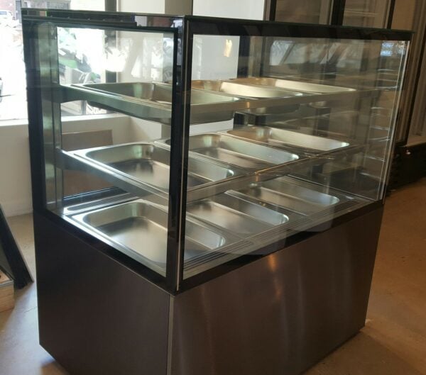 salad display case with GN pans